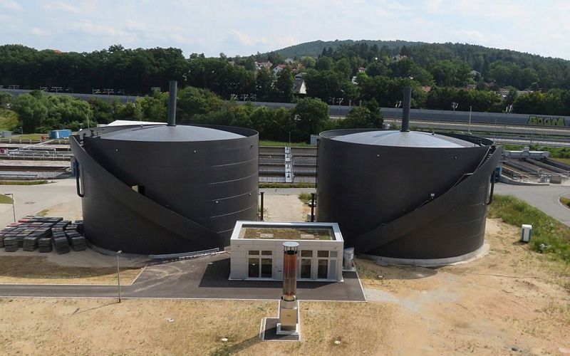 Niederdruckgasspeicher stehend zylindrisch: Klärwerk Erlangen – Eisenbau Heilbronn