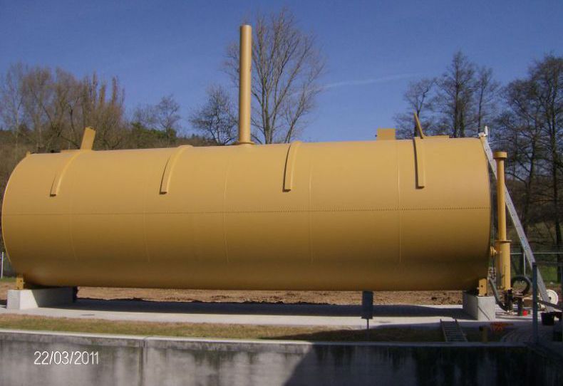 Niederdruckgasspeicher stehend zylindrisch: Kläranlage Ellmendingen – Eisenbau Heilbronn
